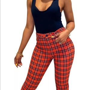 Plaid stacked leggings